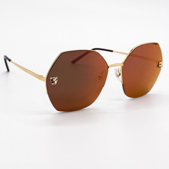 NEW CARTIER SUNGLASSES CT0332S 005 GOLD/BROWN WOMEN EYEWEAR CARTIER main image 14